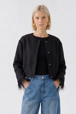Load image into Gallery viewer, Black Collarless Jacket
