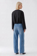 Load image into Gallery viewer, Black Collarless Jacket
