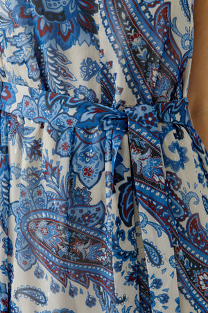 Blue Paisley Maxi Dress