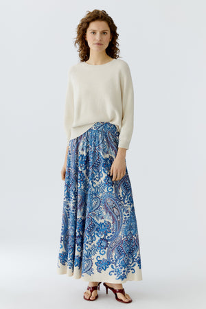 Blue Paisley Maxi Skirt