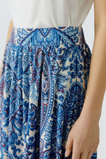 Load image into Gallery viewer, Blue Paisley Maxi Skirt
