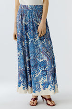 Load image into Gallery viewer, Blue Paisley Maxi Skirt
