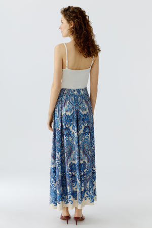 Blue Paisley Maxi Skirt