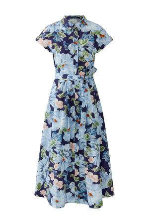 Blue Floral Midi Dress