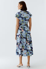Load image into Gallery viewer, Blue Floral Midi Dress
