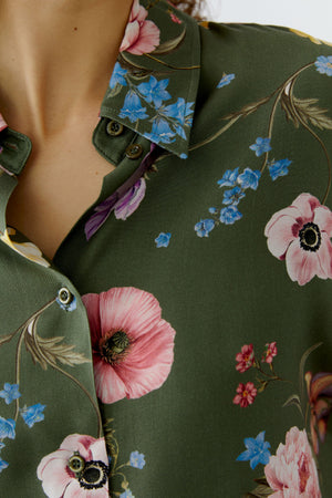 Khaki Floral Blouse