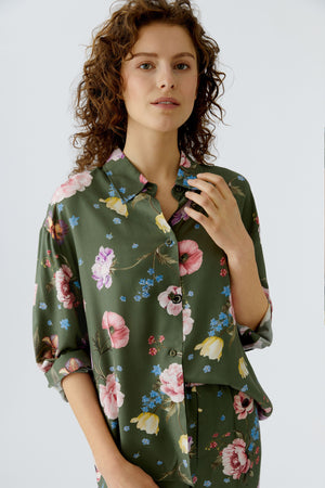 Khaki Floral Blouse
