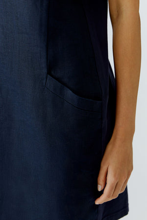 Blue Linen Dress