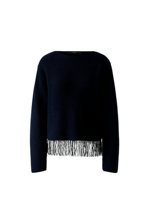 Blue Tassel Hem Sweater