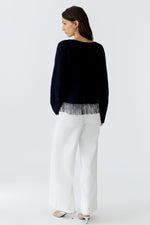 Load image into Gallery viewer, Blue Tassel Hem Sweater
