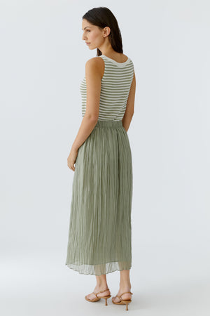 Green Pleated Skirt