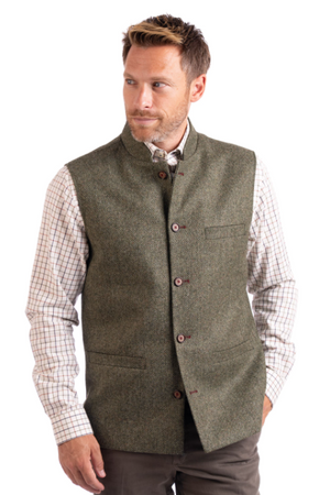 Sage Pernith Long Tweed Waistcoat