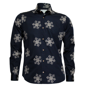 Poggianti 1958 Fancy Embroidered Shirt Navy – Claytons Quality Clothing