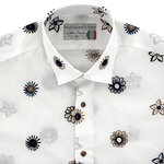 Load image into Gallery viewer, Poggianti 1958 Fancy Embroidered Shirt White
