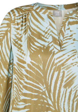 Sky Palm Print Blouse