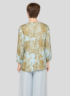 Sky Palm Print Blouse