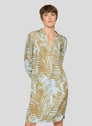 Sky Palm Print Dress
