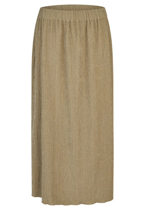 Khaki Midi Crepe Look Skirt