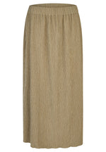 Load image into Gallery viewer, Khaki Midi Crepe Look Skirt
