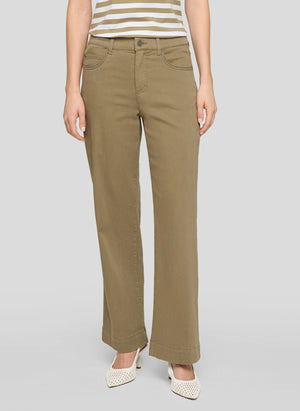 Khaki Straight Leg Trousers