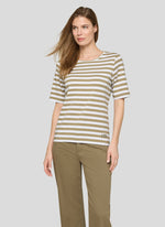 Load image into Gallery viewer, Khaki Striped T-Shirt
