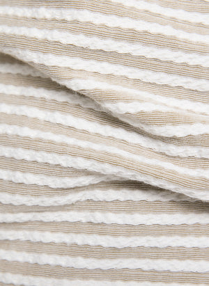 Khaki Striped Textured T-Shirt