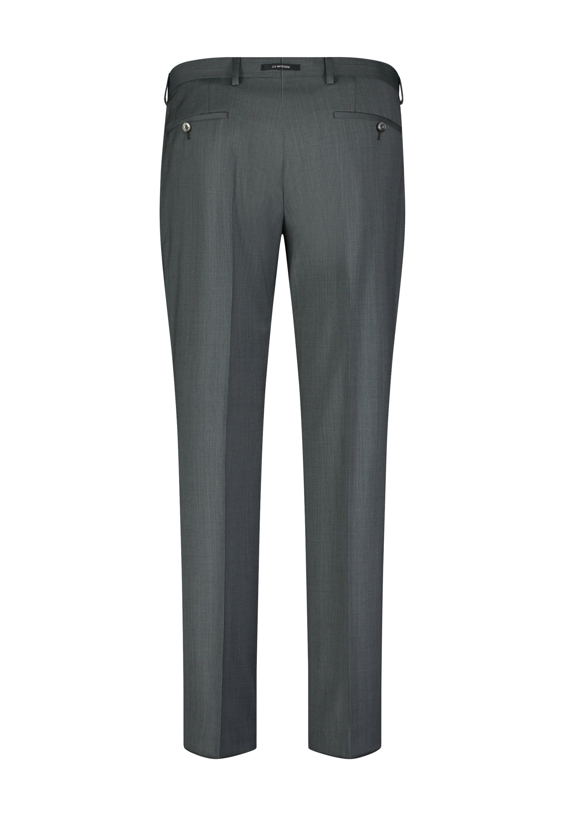 Green Textured Trousers Short Length