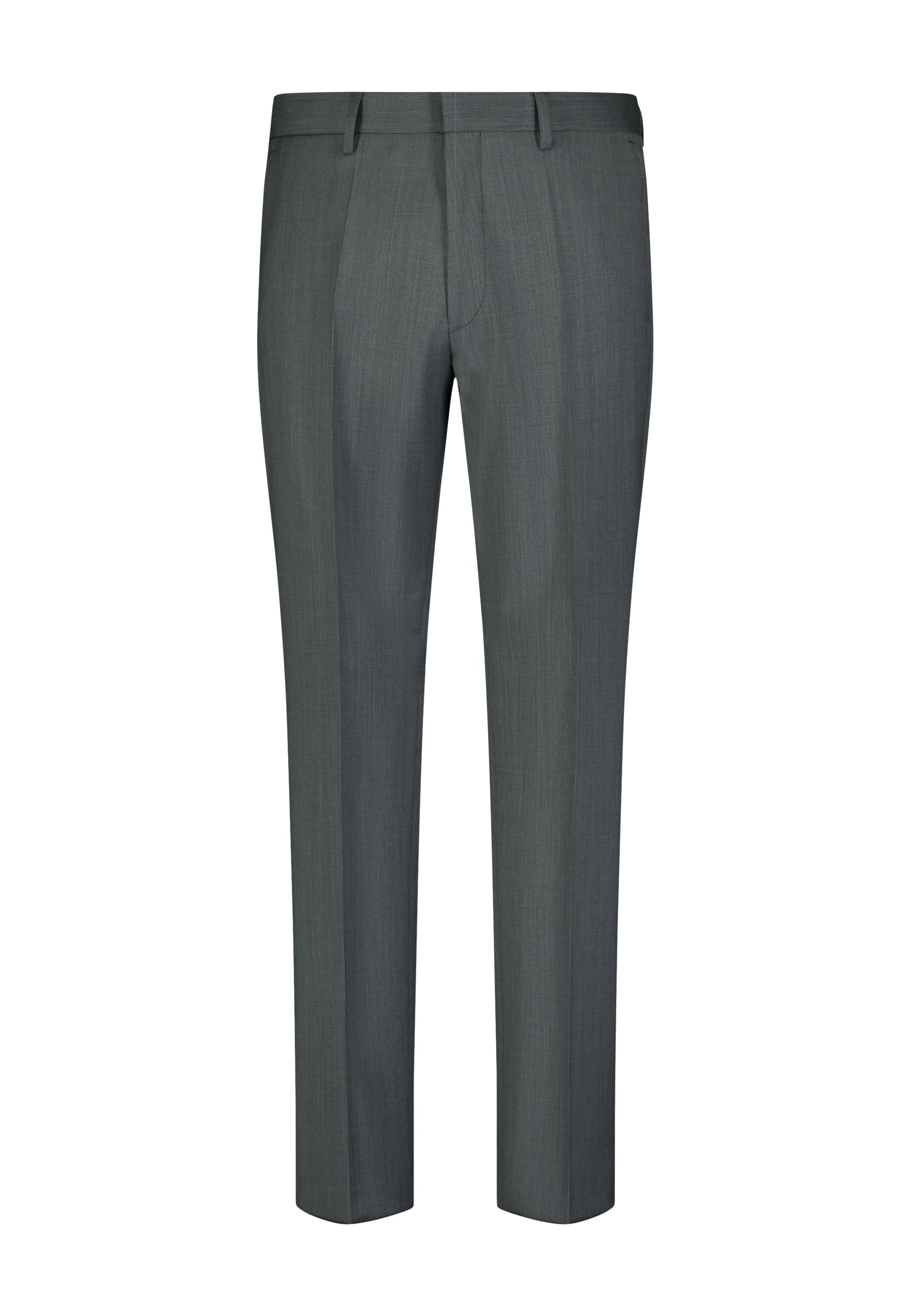 Green Textured Trousers Regular Length