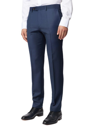 Blue Textured Trousers