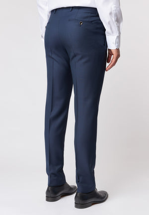 Blue Textured Trousers
