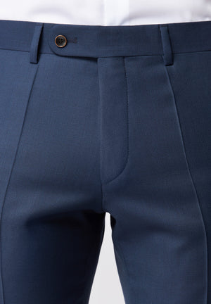 Blue Textured Trousers