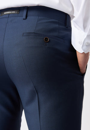 Blue Textured Trousers