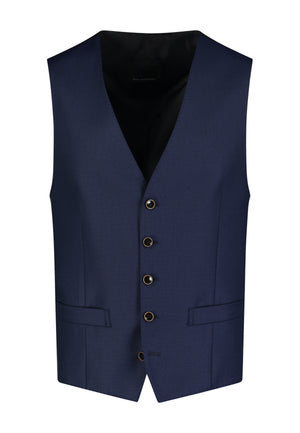 Blue Textured Waistcoat