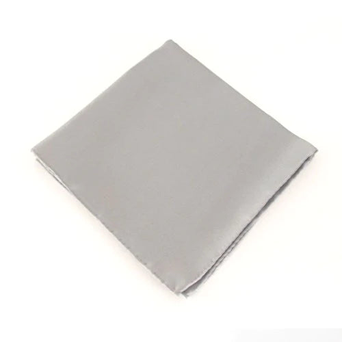 Van Buck Plain Silk Pocket Square Silver