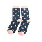 Load image into Gallery viewer, Navy Xmas Highland Cows Socks
