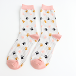 Load image into Gallery viewer, Silver Paws &amp; Stripes Socks
