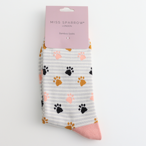 Silver Paws & Stripes Socks