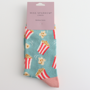 Blue Popcorn Socks