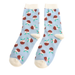 Load image into Gallery viewer, Blue Christmas Puddings Socks Powder
