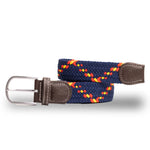 Load image into Gallery viewer, Swole Panda Woven Belt Blue Yellow Diagonal Stripe
