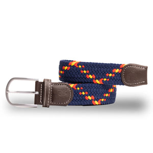 Swole Panda Woven Belt Blue Yellow Diagonal Stripe