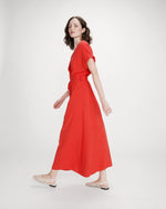 Load image into Gallery viewer, Coral Long Wrap Dress
