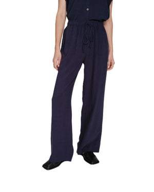 Navy Wide Leg Trousers