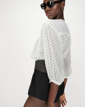 Cream Polka Dot Blouse