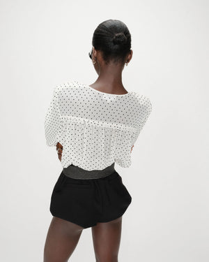 Cream Polka Dot Blouse