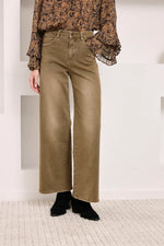 Load image into Gallery viewer, Khaki Embroidered Side Jeans
