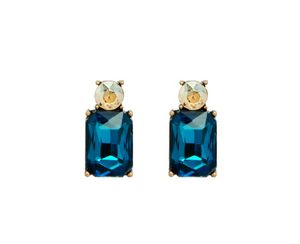 Gold & Petrol Mini Gem Earrings