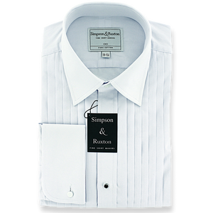 Simpson & Ruxton Pleated Dress Shirt Paris Regular Collar