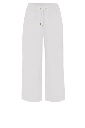 White Wide Leg Linen Trousers