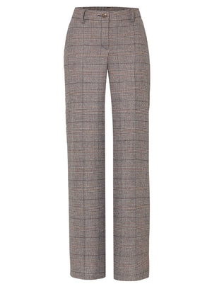 Luisa Grey Neat Check Trousers